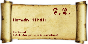 Hermán Mihály névjegykártya